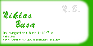 miklos busa business card